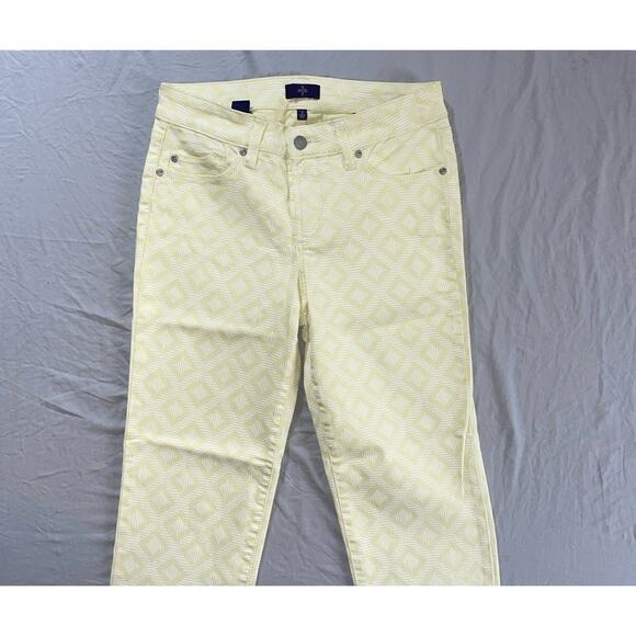 NYDJ 'Ankle' Tapered 5-Pocket Stretch Jeans. Yellow Geometric, Women's 2. MINT!! - Picture 5 of 9